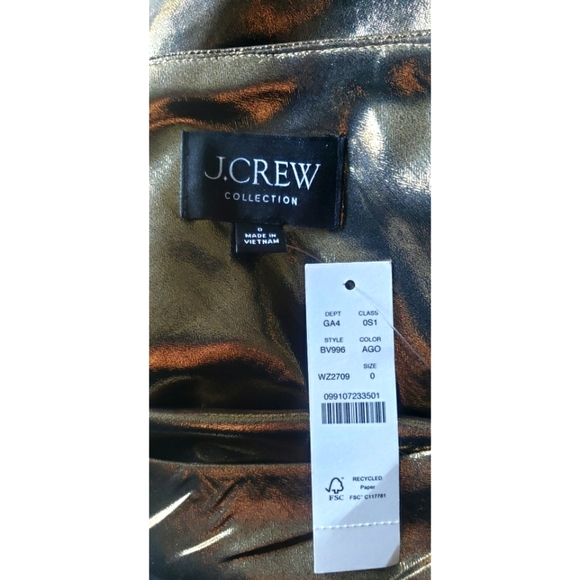 J.Crew Gwyneth slip dress in gold lamé - Picture 10 of 12